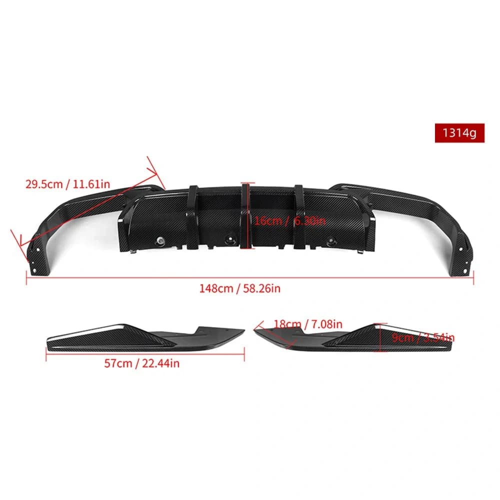 SOOQOO BMW M8 F93 Rear Diffuser In Prepreg Carbon Fiber